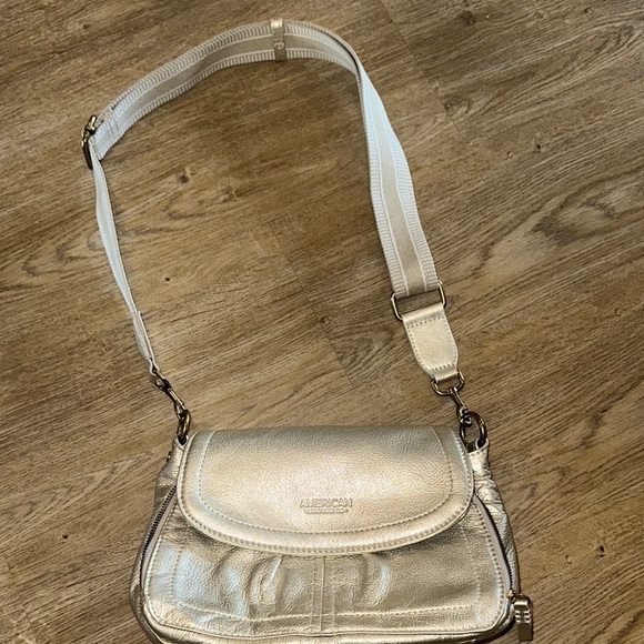American Leather Co Metallic/Silver Crossbody Bag